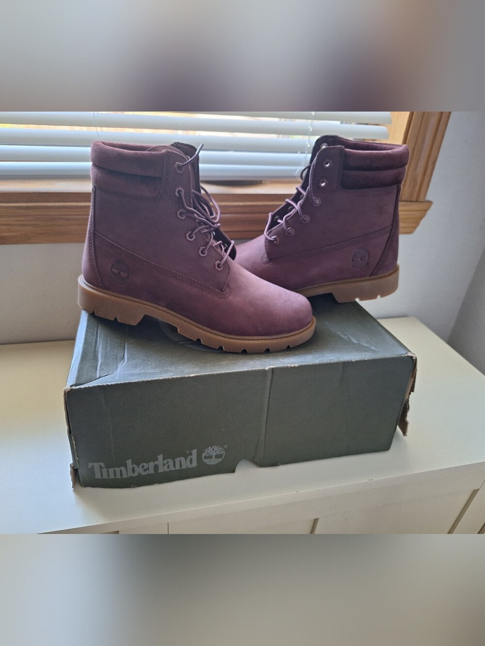 Timberland Women's Burgundy Waterproof Lace-Up Boots
